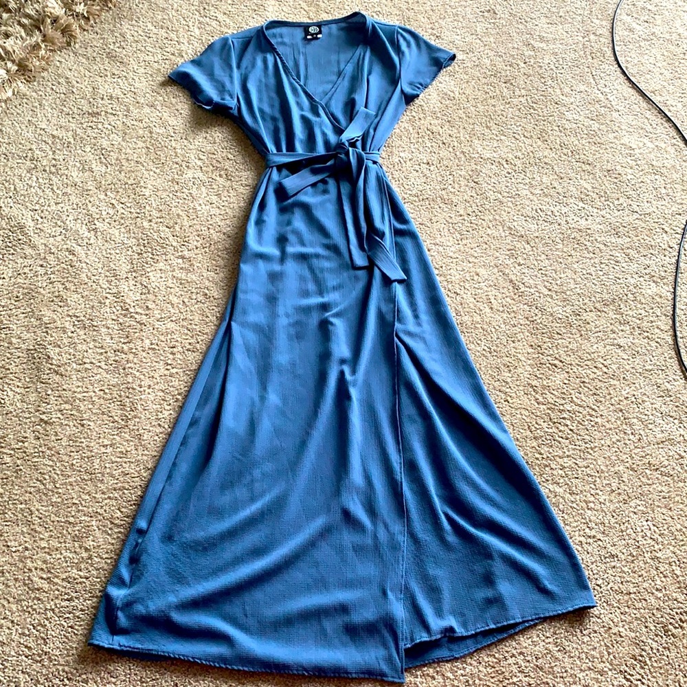 Bobeau long, wrap dress